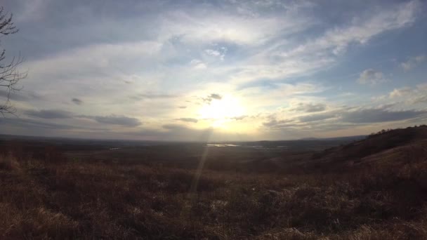 Tijdsverloop Lentelandschap Met Zonsondergang — Stockvideo