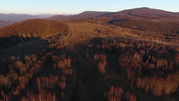 Vue Aérienne Voyage Vus Dans Les Montagnes Des Carpates — Video