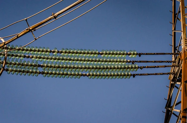 Lignes Électriques Travers Chaîne Des Carpates — Photo