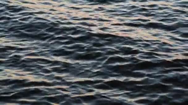 Texture Variée Des Vagues Avec Vents Forts Coucher Soleil — Video