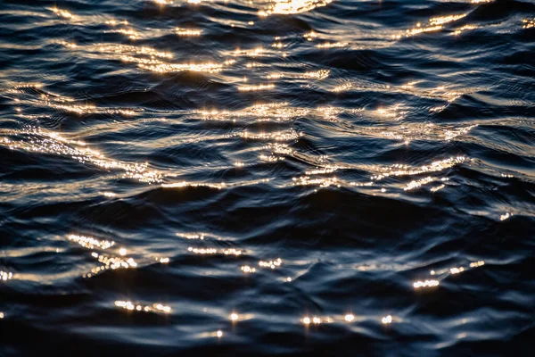 Texture Variée Des Vagues Avec Vents Forts Coucher Soleil — Photo