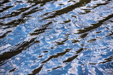 Gün batımında güçlü rüzgarlarla değişen dalga dokusu