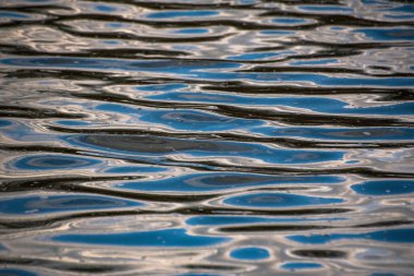 Gün batımında güçlü rüzgarlarla değişen dalga dokusu