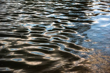 Gün batımında güçlü rüzgarlarla değişen dalga dokusu