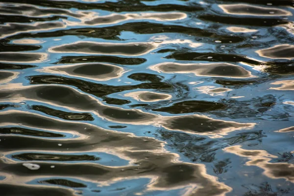 Texture Variée Des Vagues Avec Vents Forts Coucher Soleil — Photo