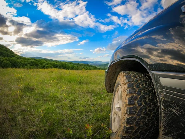 Paysage Printanier Dans Les Carpates Avec Vus — Photo