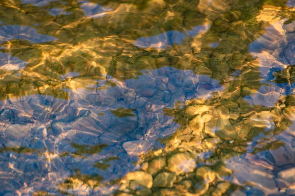 Varierad Våg Textur Berg Flod Vid Solnedgången Tid — Stockfoto