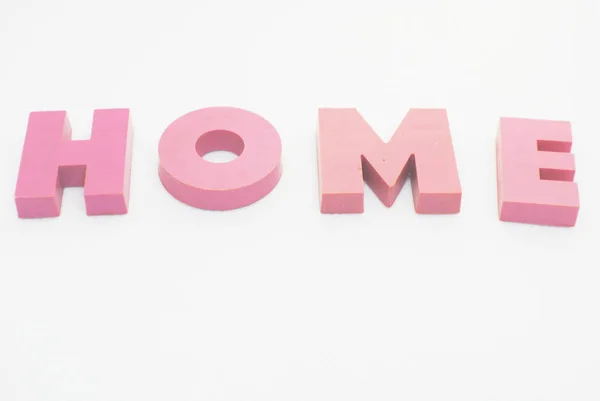 Home Wörter Mit Buchstaben Auf Weißem Hintergrund — Stockfoto