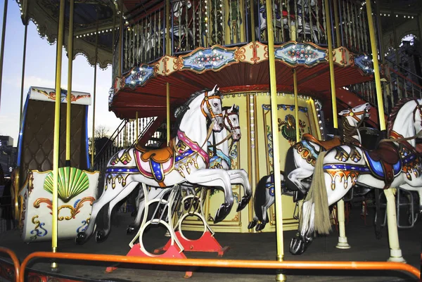 Carrossel Cavalos Feiras Natal — Fotografia de Stock