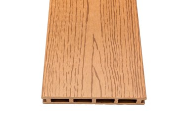 Composite decking board with wood grains on white clipart
