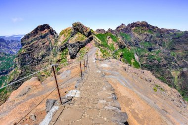 İz dağlarda Madeira Portekiz üzerinde hiking