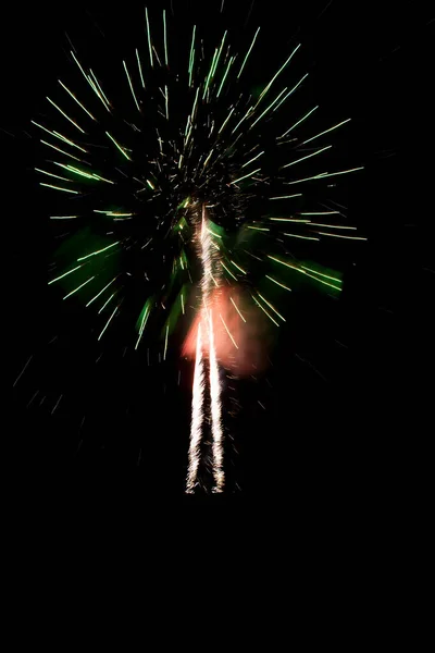 Buntes Feuerwerk Der Nacht Glückskonzept — Stockfoto
