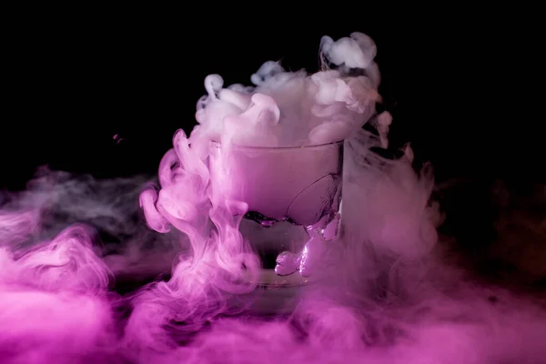 Reazione Chimica Del Ghiaccio Secco Con Liquido — Foto Stock