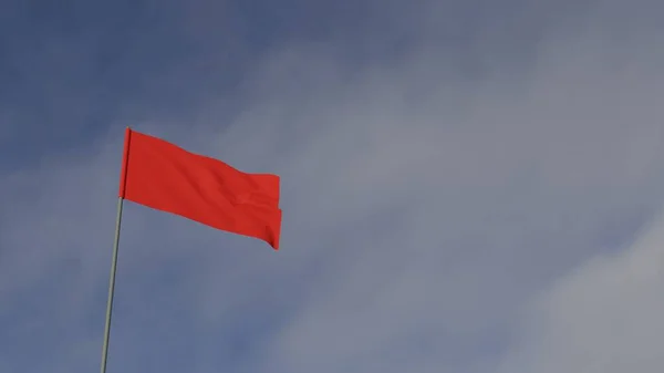 Bandeira Voando Céu Limpo Renderização — Fotografia de Stock
