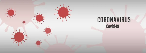 Coronavirus veya Corona virüsü covid-19, 2019-ncov illüstrasyon / poster. Coronavirus illüstrasyon posteri tehlikeli kırmızı renkli, gri ve tıbbi görünümlü. Coronavirus covid-19 ve 12019-ncov dünya çapında yayılan bir virüstür..