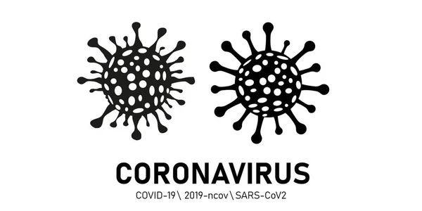 Coronavirus Illustrasyon, iki tip virüs siyah beyaz bilgi grafiği. Siyah ve beyaz virüslerin tiplerini gösteren Coronavirus çizelgesi.