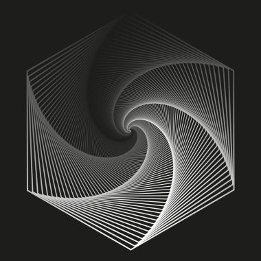 Spiral siyah ve beyaz illüstrasyon vektör arkaplanı veya duvar kağıdı. 