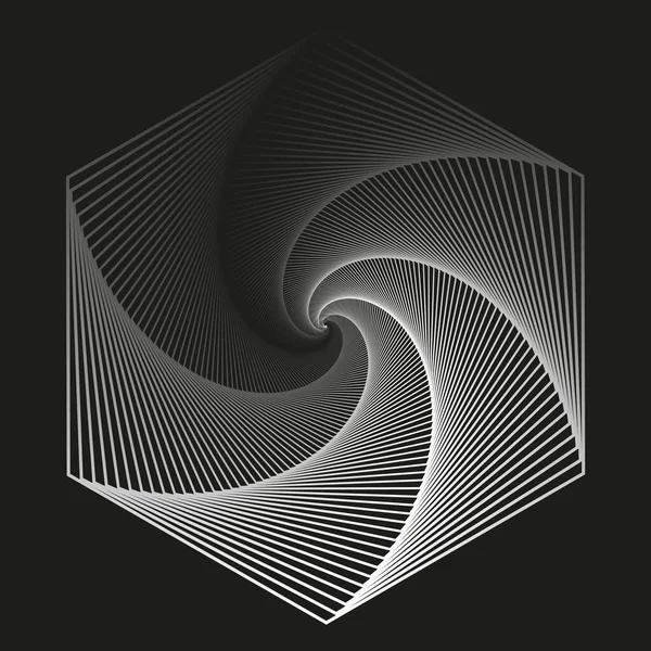 Spiral siyah ve beyaz illüstrasyon vektör arkaplanı veya duvar kağıdı. 