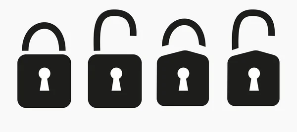 Kilit simgesi ayarlandı. Kilit simgeleri ayarlandı. Vektör illüstrasyonu