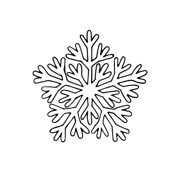 Imagen Vectorial Copos Nieve Aislado Sobre Fondo Blanco Ilustración Simple — Vector de stock