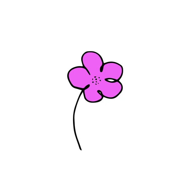 Vektorové Ručně Kreslené Čmáranice Barva Květiny Izolované Bílém Pozadí Krásná — Stockový vektor