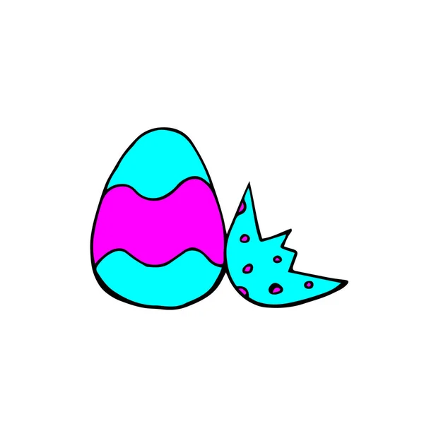 Пасхальное Яйцо Скорлупа Белом Фоне Векторный Рисунок — стоковый вектор