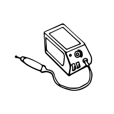 Manikür aleti. Vektör karalama çizimi. Manikür, pedikür araçları ve ürünler düz vektör çizimi seti