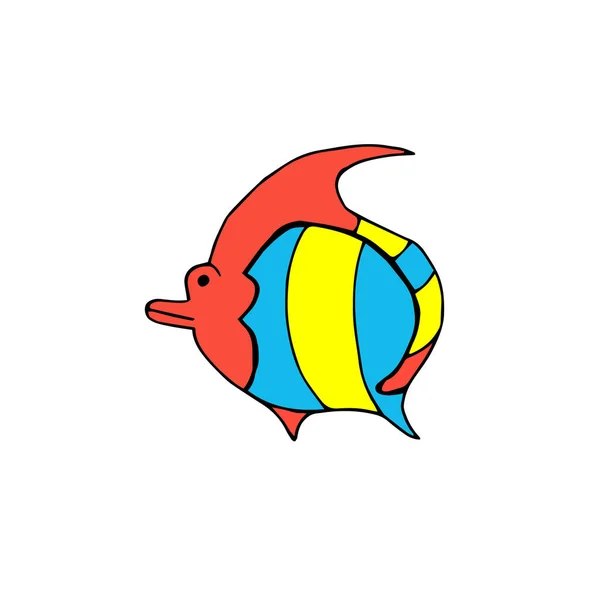 Bright Colored Tropical Fish Vector Illustration — Stock Vector