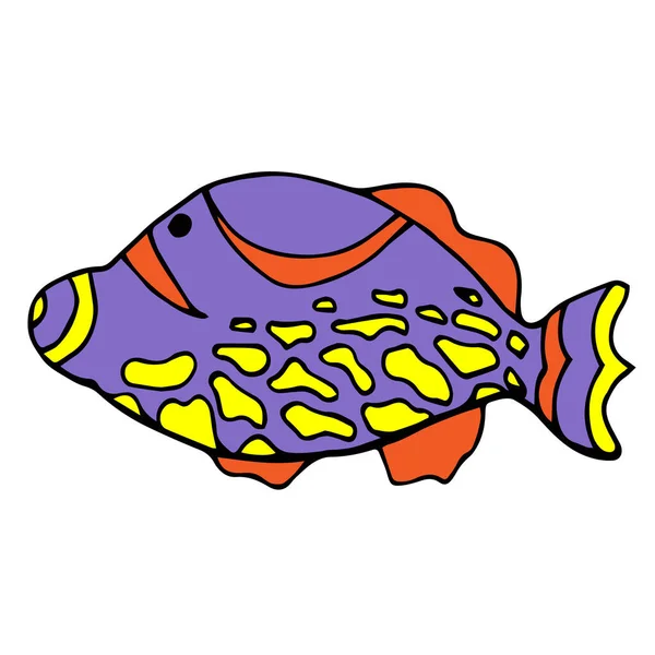 Poisson Tropical Aux Couleurs Vives Illustration Vectorielle — Image vectorielle