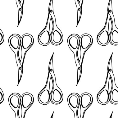 Manikür makasıyla kusursuz desen. Vektör illüstrasyonu