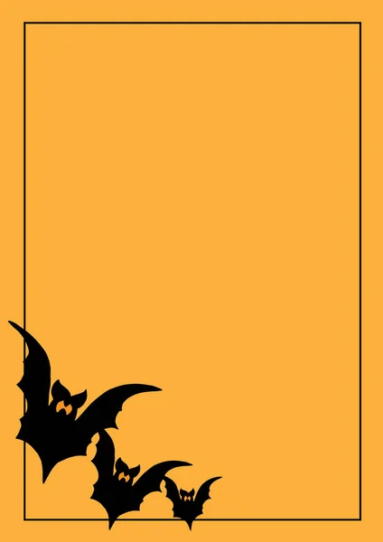 ハロウィングリーティング 招待状 カード 黒バット ベクターイラスト — ストックベクタ