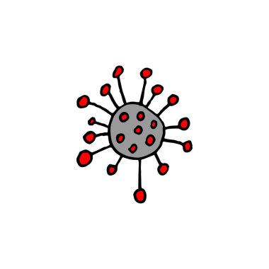 Coronavirus el yapımı ikonlar. karalama vektörü illüstrasyonu