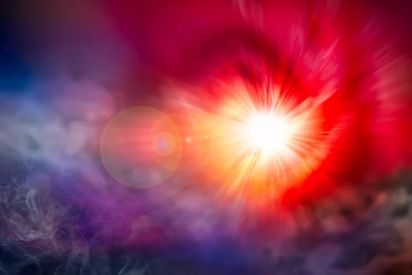 Rayon lumineux avec fusée éclairante — Photo