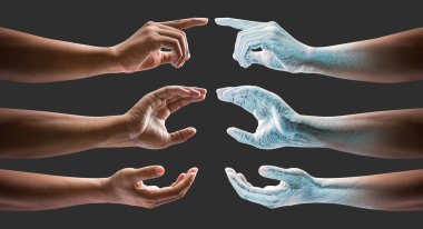 Human hand transform to the ice clipart