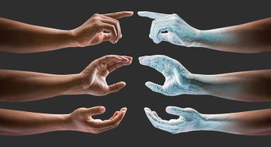 Human hand transform to the ice clipart