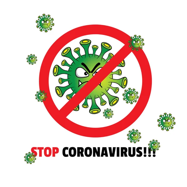 Illustration Stoppskylt Covid Coronavirus Covid Infektionssjukdom Som Orsakas Ett Nyupptäckt — Stock vektor
