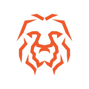 Aslan başlı geometrik minimalist logo