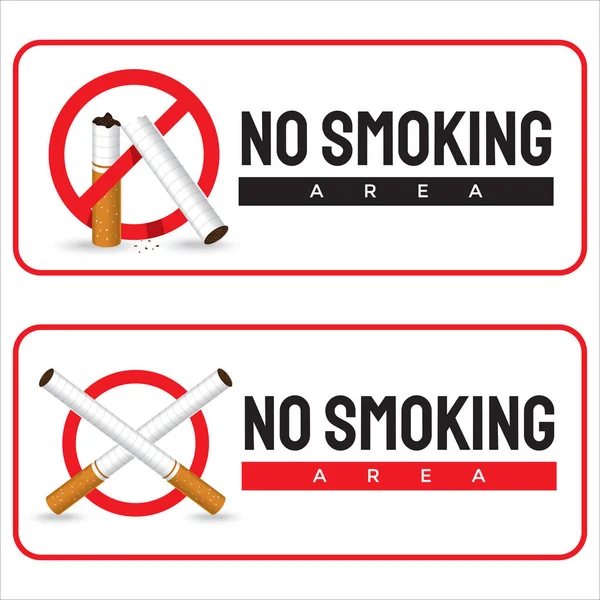 警告说明禁止吸烟 因为它危害健康 不准吸烟地方贴纸或横幅 — 图库矢量图片