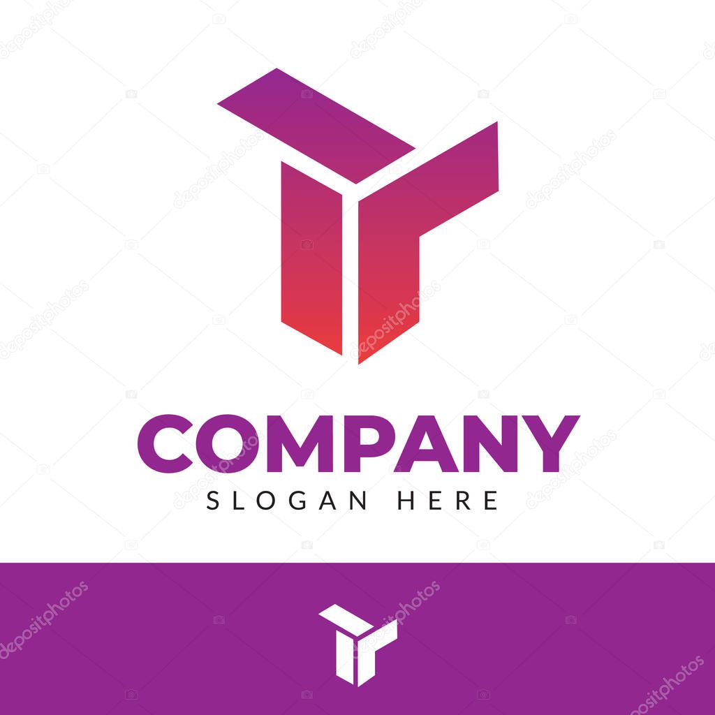 The letters TR geometric abstract logo. Minimalist logos for construction companies etc.