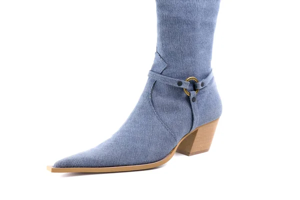 Kožené boty modré — Stock fotografie