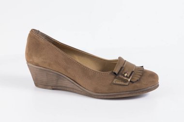 Beyaz zemin üzerinde kaliteli ayakkabı izole ürün, üstten görünüm