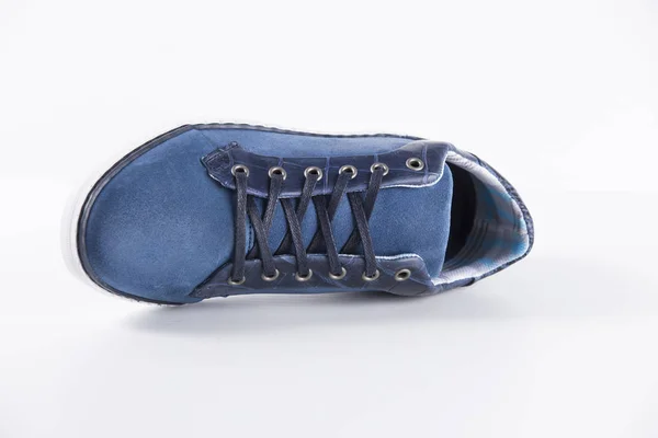 Scarpe blu in pelle casual — Foto Stock