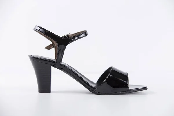 Kadın siyah klasik Sandal — Stok fotoğraf