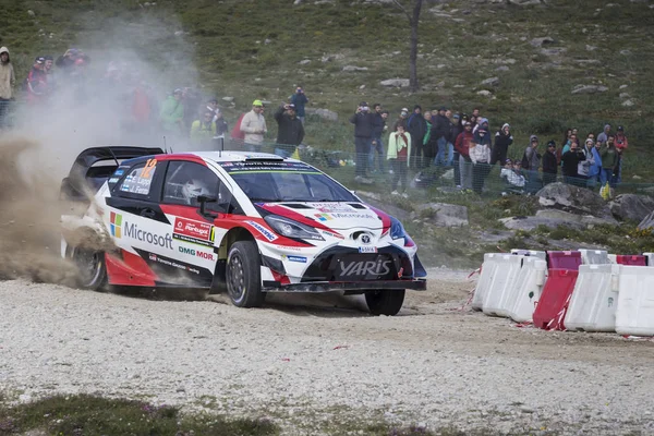 Esapekka Lappi e Janne Ferm, Toyota Yaris WRC . — Fotografia de Stock