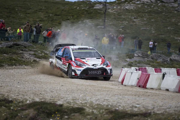 Jari Matti Latvala e Miikka Anttila, Toyota Yaris WRC — Fotografia de Stock