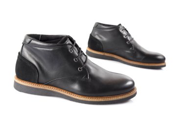 Erkek siyah deri çizme