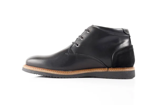 Male černé kožené boty — Stock fotografie