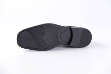 Beyaz arka planda siyah deri Erkek Ayakkabı