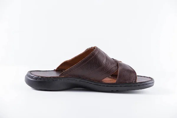 Male Brown Leather Sandal — Stok Foto