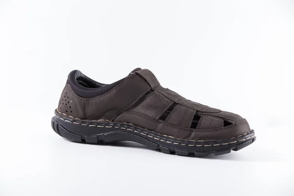 Male Brown Leather Sandal — Stok Foto